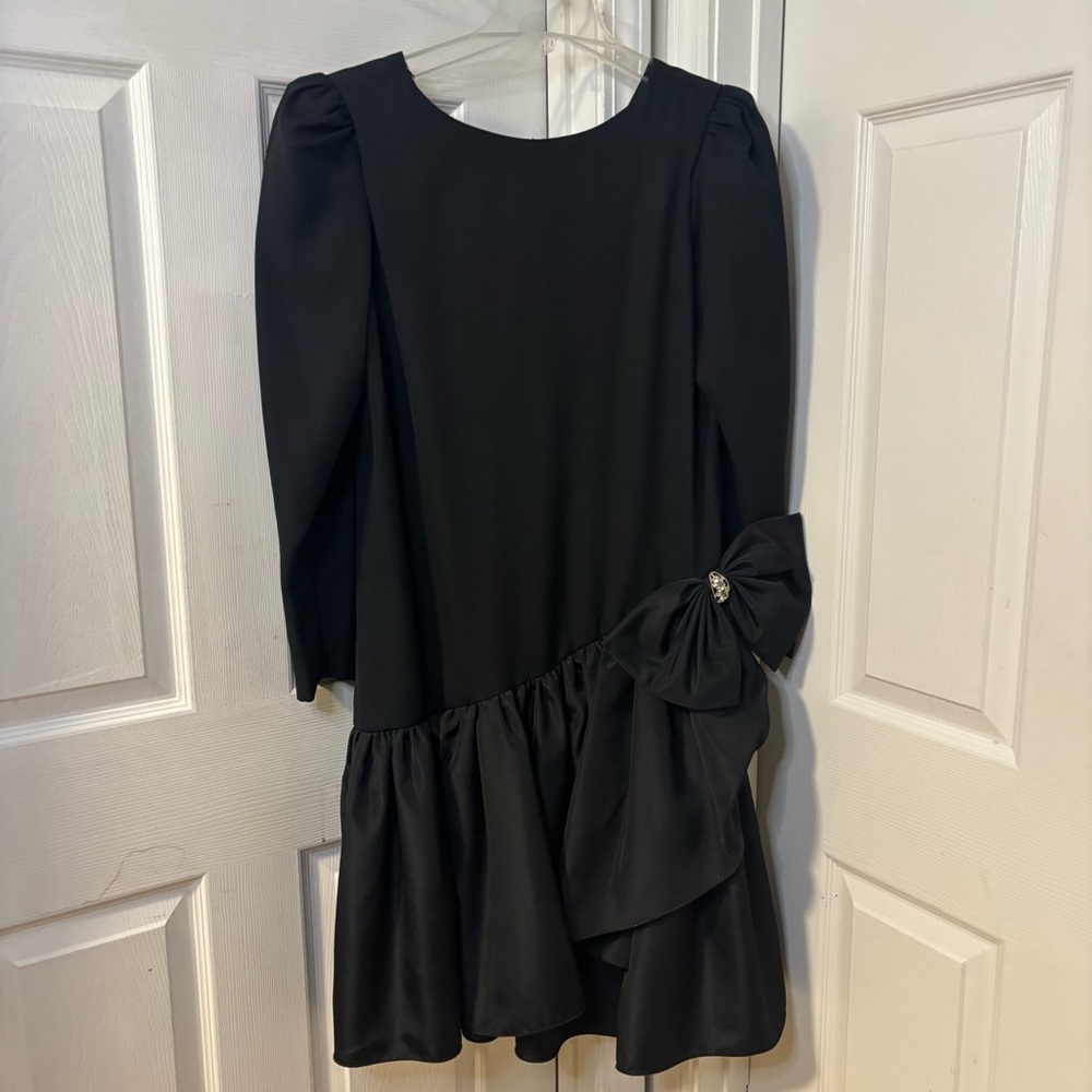 Vintage Huey Waltzer Darcy Black with Bow Accent Size 11-12 80’s Union Tag